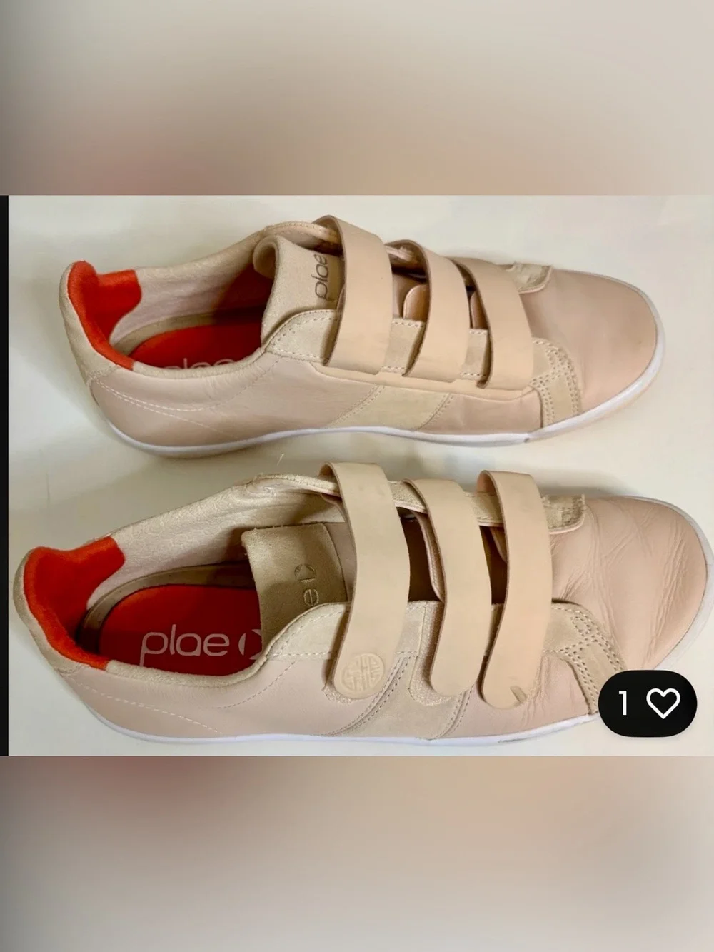 PLAE light pink Leather cameo rose Triple-Strap Sneakers